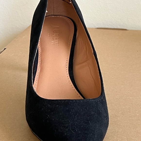 J.Crew‎ Womens Black Shoes 7 Abelle Micro Suede CapToe Pumps Heels Career Office - Picture 5 of 16